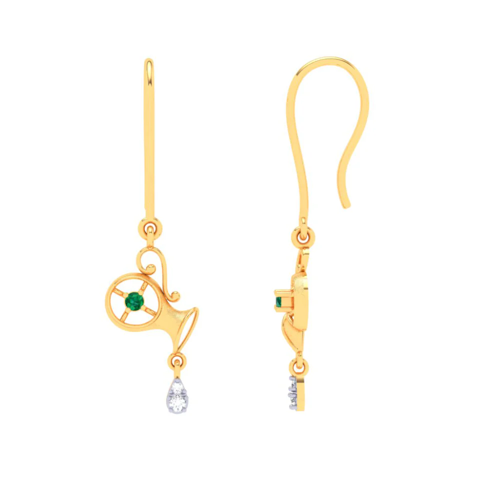 22k Quirky Gold Earrings For Ladies From Goldlites Collection - Image 3