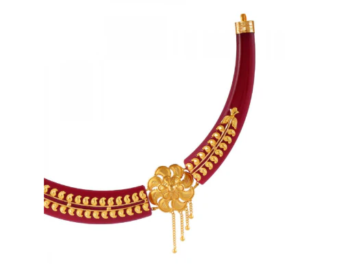 22k Red Pola Floral Stud Necklace - Image 2