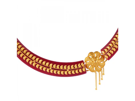 22k Red Pola Floral Stud Necklace - Image 3