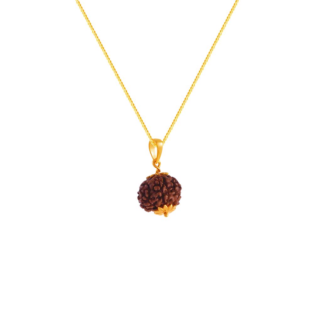 22k Rudraksh Studded Gold Pendant Design - Image 2