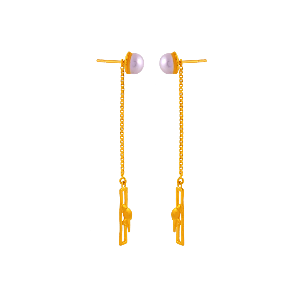22k Sleek Gold Earrings Design For You - Image 3