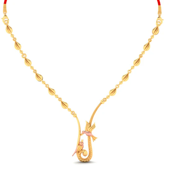 22k Sleek Gold Necklace Design With A Classy Finish - Image 3