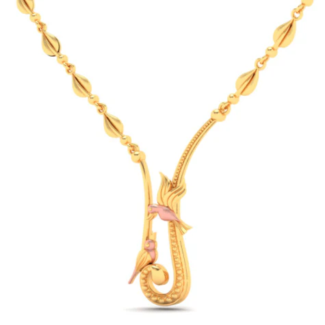22k Sleek Gold Necklace Design With A Classy Finish - Image 5