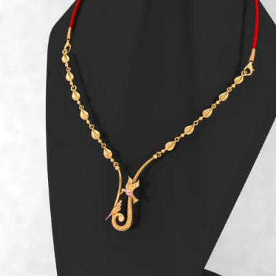 22k Sleek Gold Necklace Design With A Classy Finish - Image 7