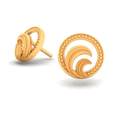 22k Small And Easy-to Carry Gold Earrings Design - Image 6