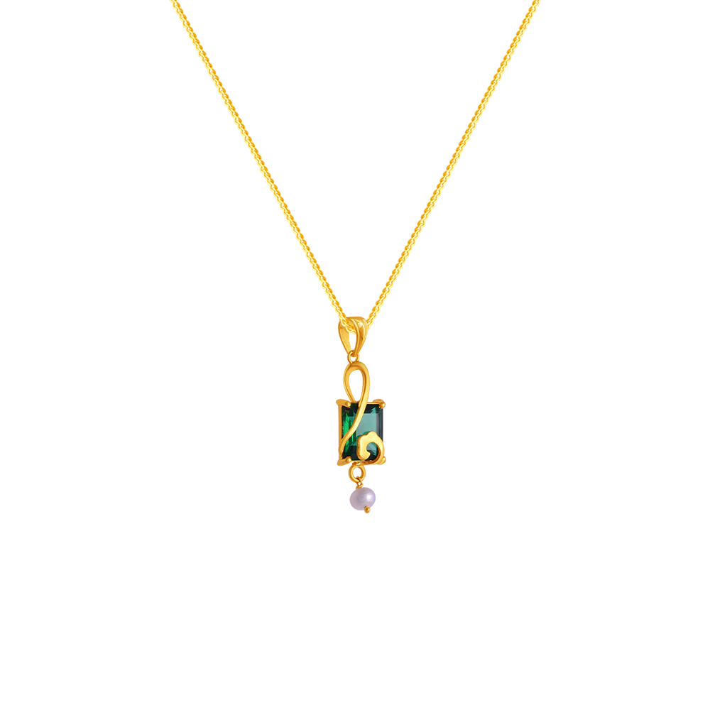 22k Square Gold Pendant From Goldlites Collection For You - Image 2