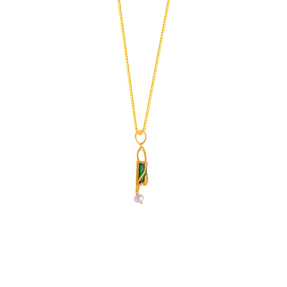 22k Square Gold Pendant From Goldlites Collection For You - Image 3