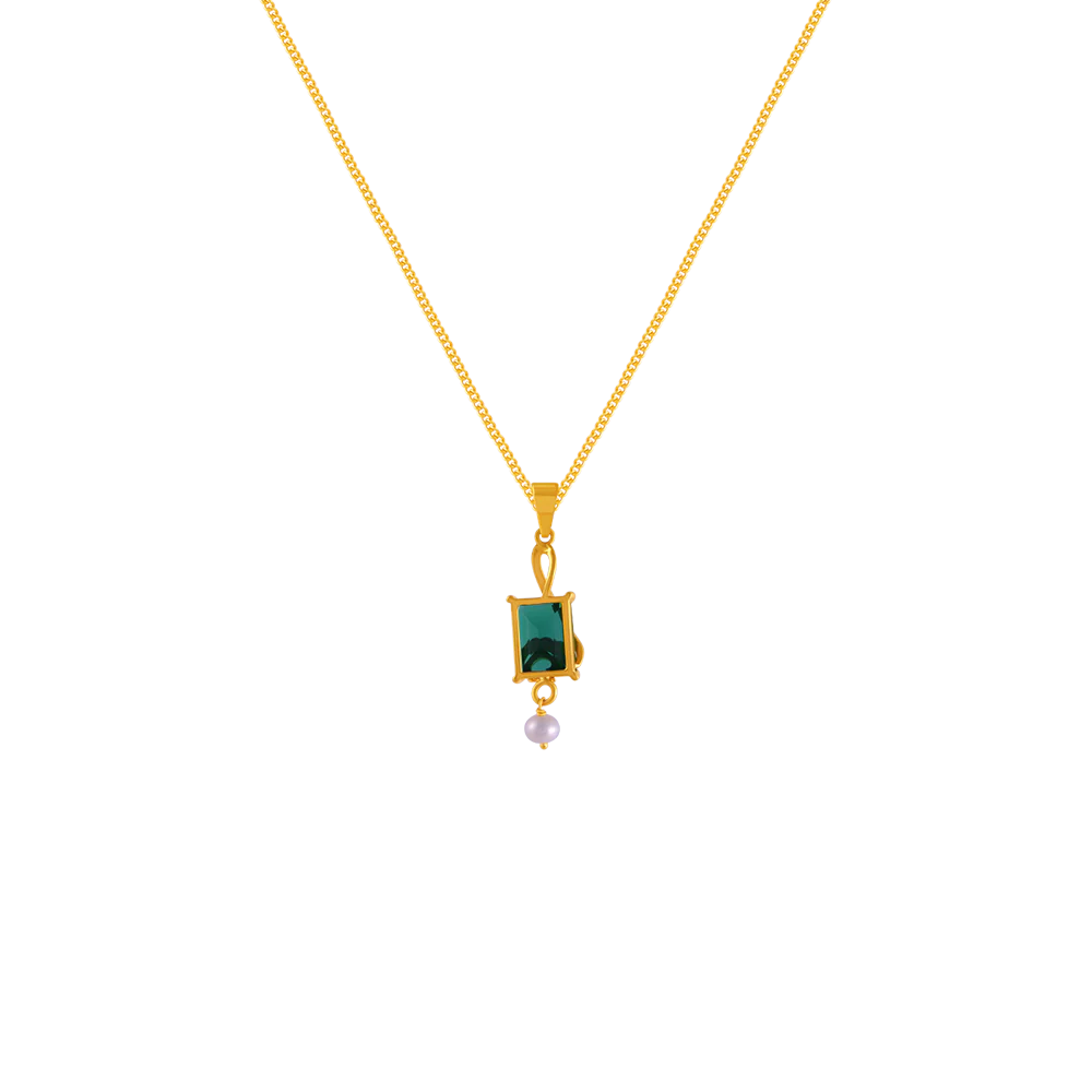 22k Square Gold Pendant From Goldlites Collection For You - Image 4