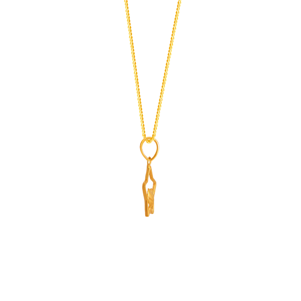 22k Star With Heart Gold Pendant From Goldlites Collection - Image 3