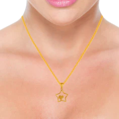 22k Star With Heart Gold Pendant From Goldlites Collection - Image 5