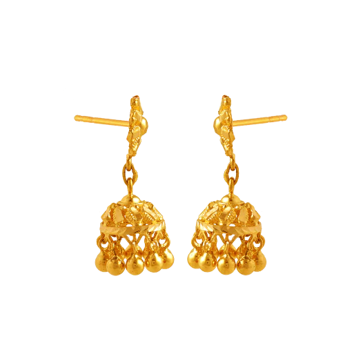 22k Stunning Gold Earrings Design For Festive Occasion - Image 3