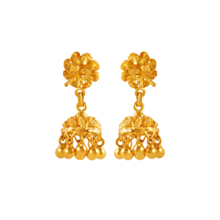 22k Stunning Gold Earrings Design For Festive Occasion - Image 4
