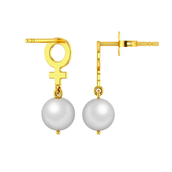 22k Unique Gemstone Studded Gold Earrings - Image 5