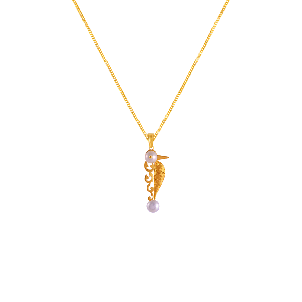 22k Unique Gold Pendant Design With Beads