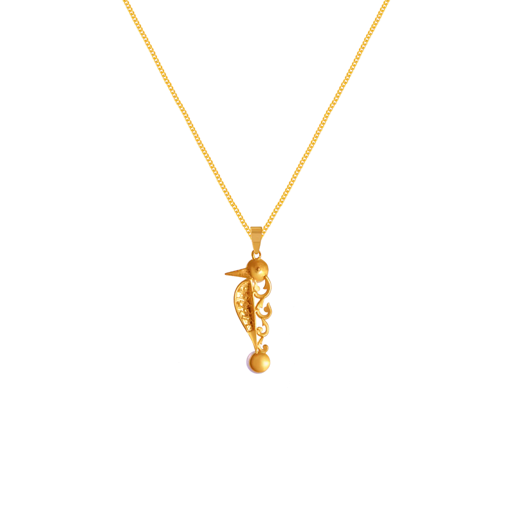 22k Unique Gold Pendant Design With Beads - Image 4