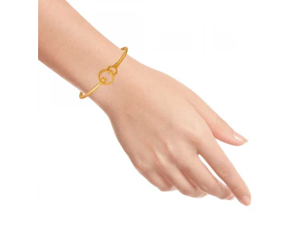 22k Uniquely Shaped Gold Nowa With A Delicate Circular Detail - Image 4