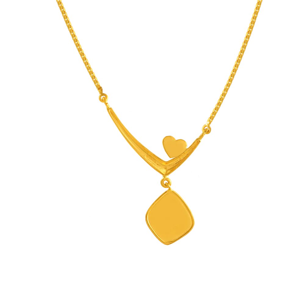 22k Wedding Special Gold Pendant Design For Ladies - Image 4