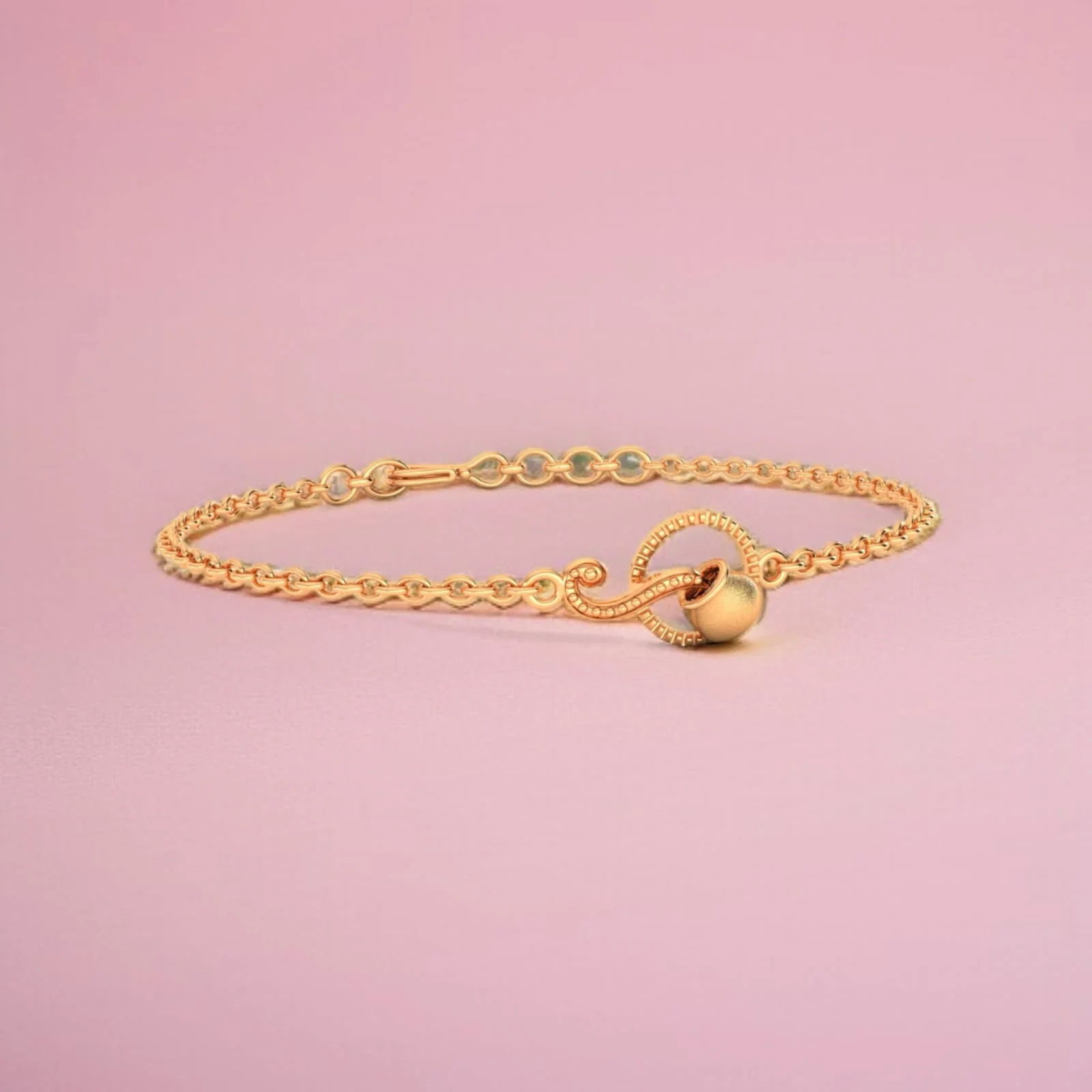 22KT (916) Gold "Aquarius Pour" Horoscope Bracelet for Women & Girls