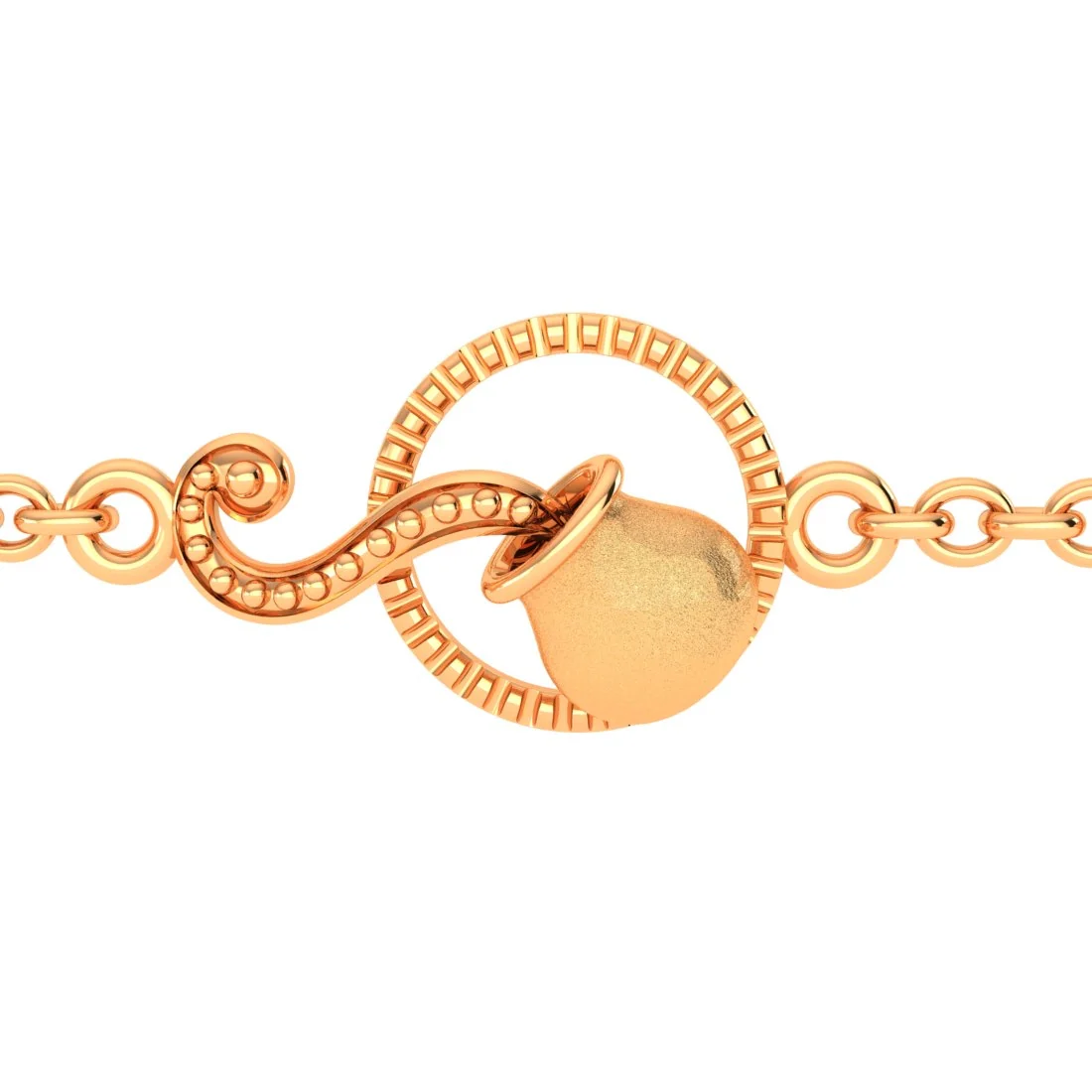 22KT (916) Gold "Aquarius Pour" Horoscope Bracelet for Women & Girls - Image 2
