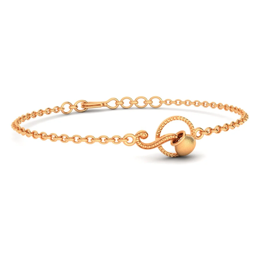22KT (916) Gold "Aquarius Pour" Horoscope Bracelet for Women & Girls - Image 3