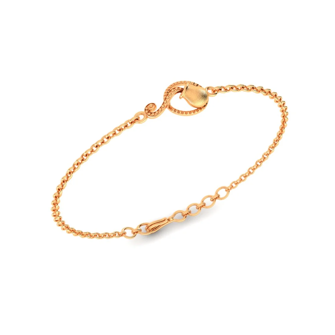 22KT (916) Gold "Aquarius Pour" Horoscope Bracelet for Women & Girls - Image 4