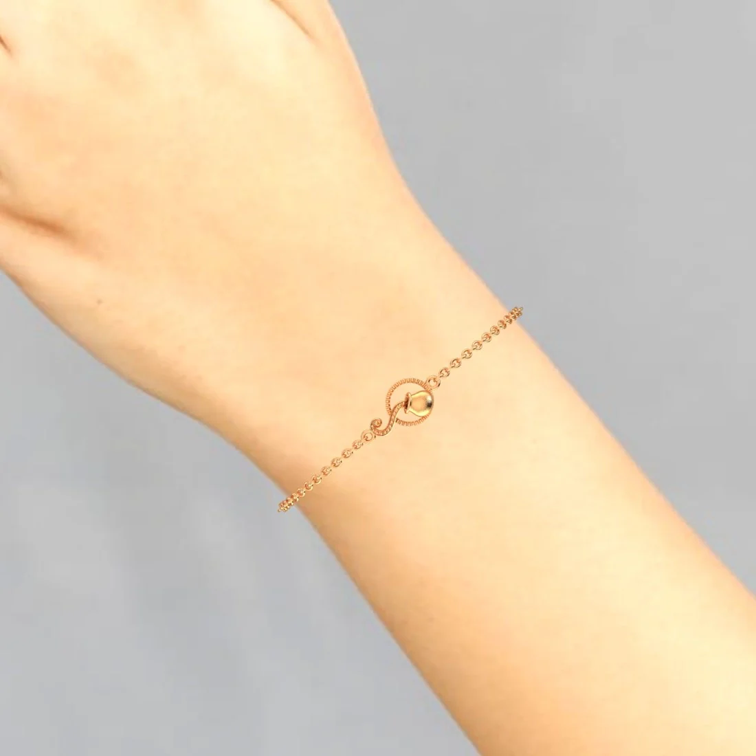 22KT (916) Gold "Aquarius Pour" Horoscope Bracelet for Women & Girls - Image 6