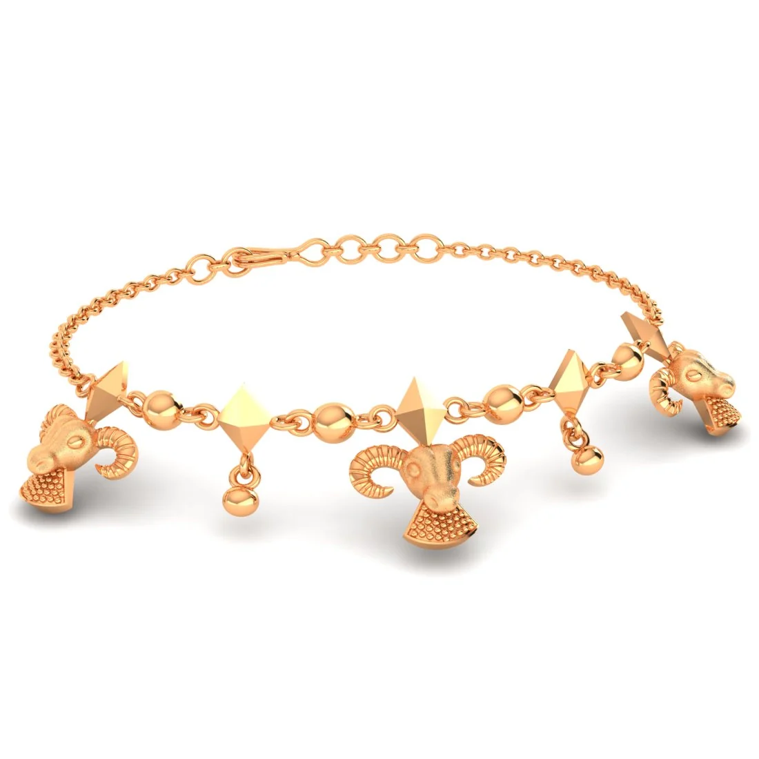 22KT (916) Gold "Aries Majesty" Horoscope Bracelet for Women & Girls - Image 5