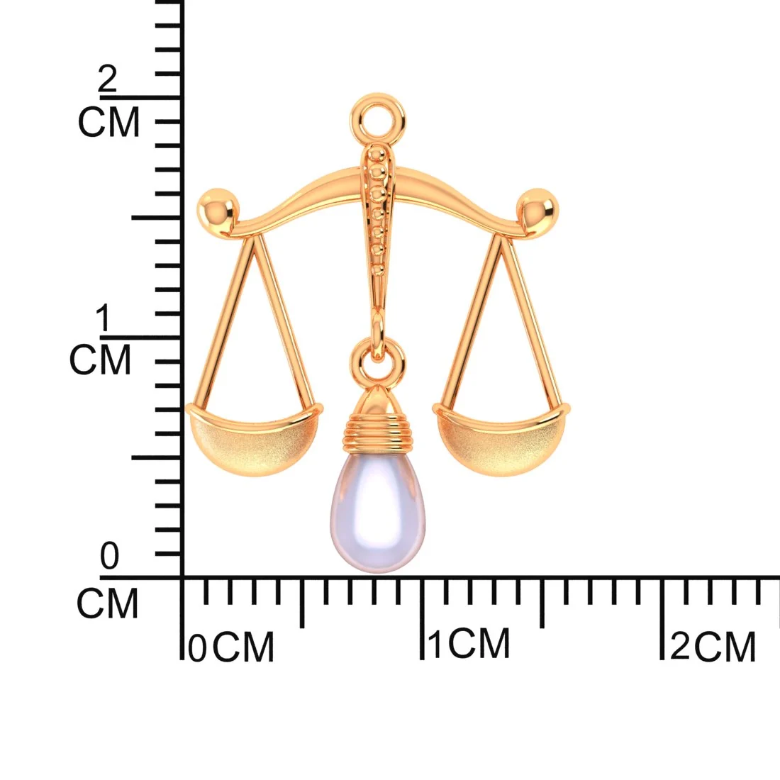 22KT (916) Gold “Libra Balance Drop” Horoscope Pendant (Without Chain) for Women & Girls - Image 5