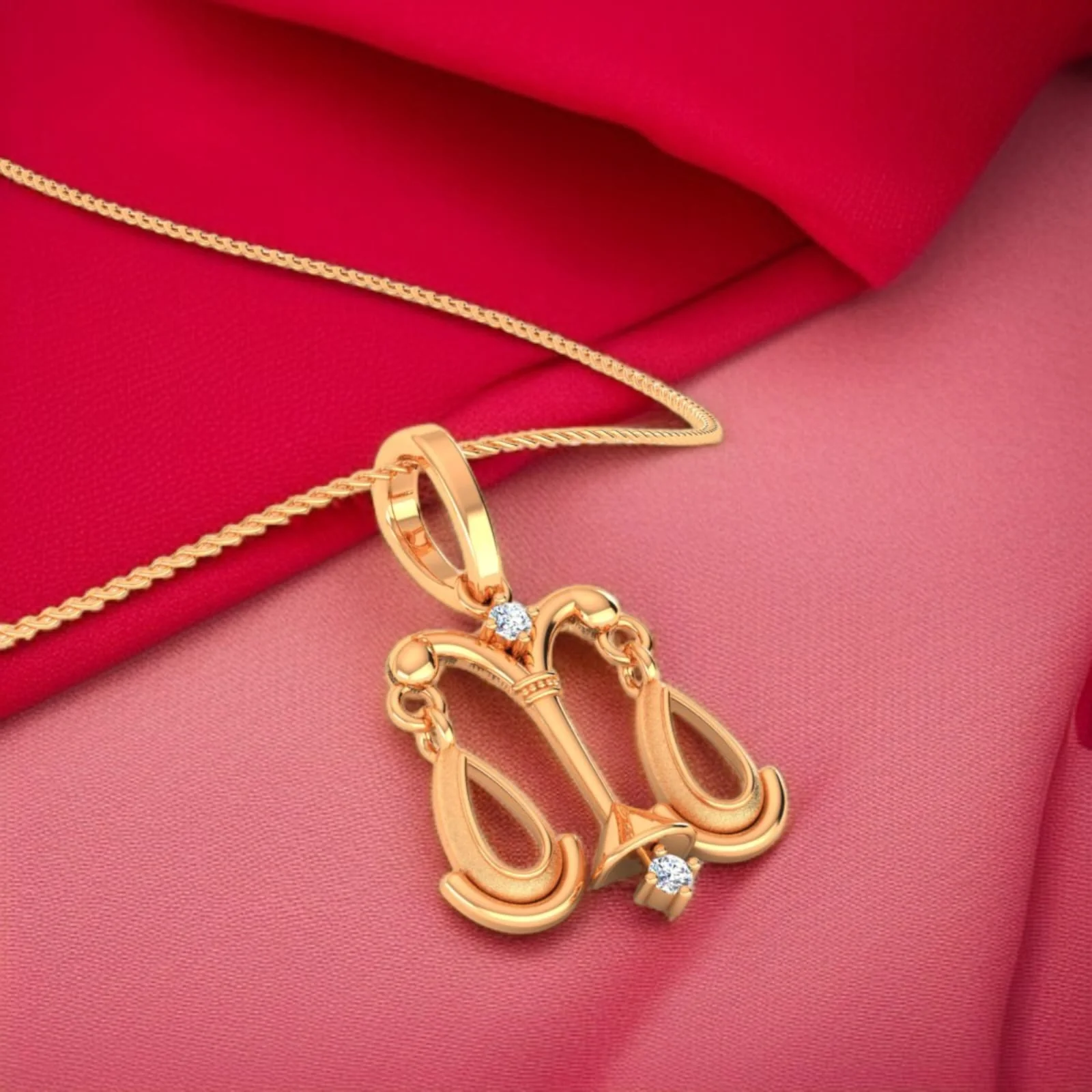 22KT (916) Gold Libra Horoscope Pendant (Without Chain) – Balance of Grace Design For Women & Girls