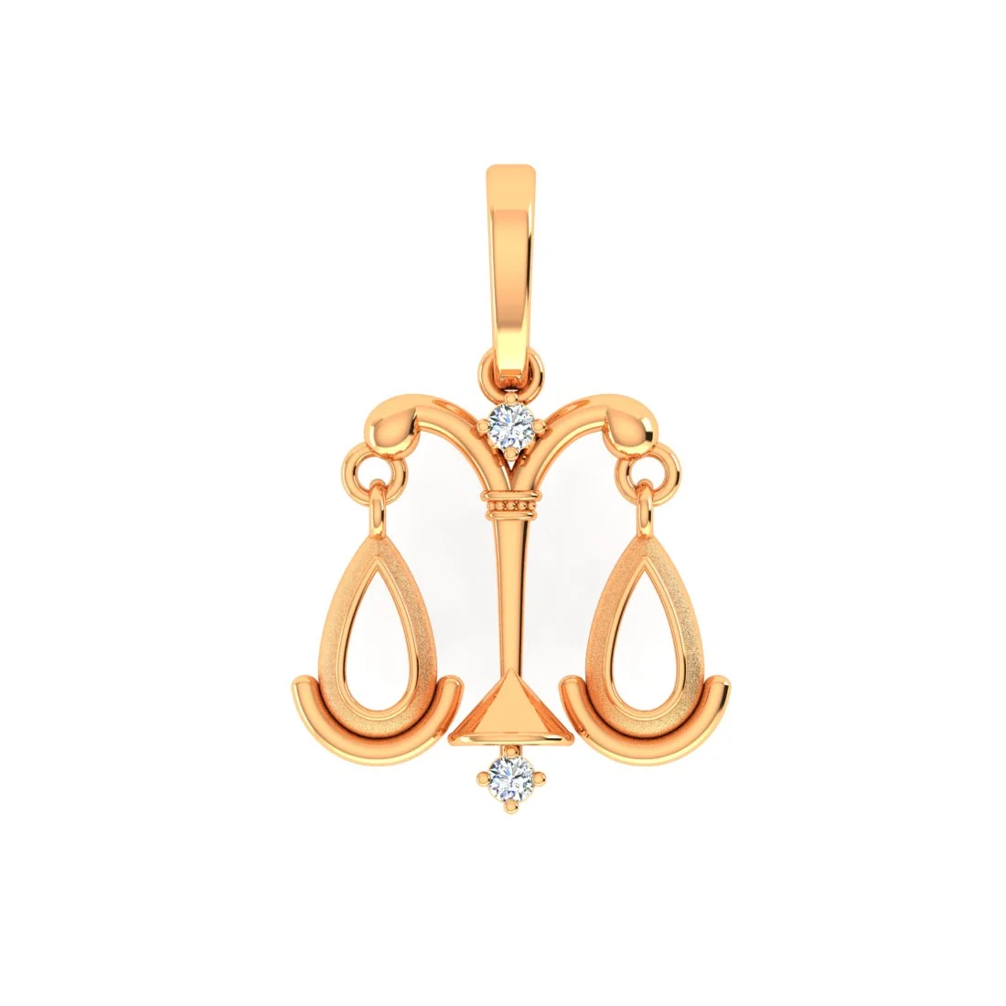 22KT (916) Gold Libra Horoscope Pendant (Without Chain) – Balance of Grace Design For Women & Girls - Image 2