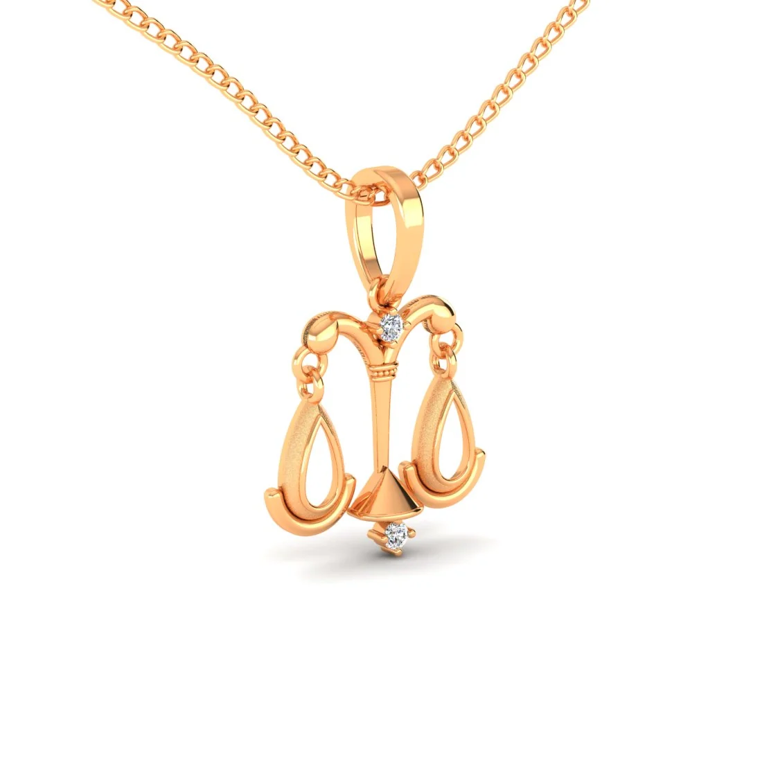 22KT (916) Gold Libra Horoscope Pendant (Without Chain) – Balance of Grace Design For Women & Girls - Image 3