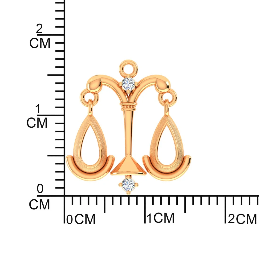 22KT (916) Gold Libra Horoscope Pendant (Without Chain) – Balance of Grace Design For Women & Girls - Image 5