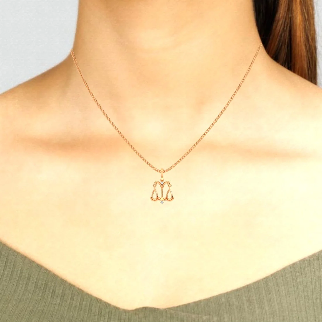 22KT (916) Gold Libra Horoscope Pendant (Without Chain) – Balance of Grace Design For Women & Girls - Image 6