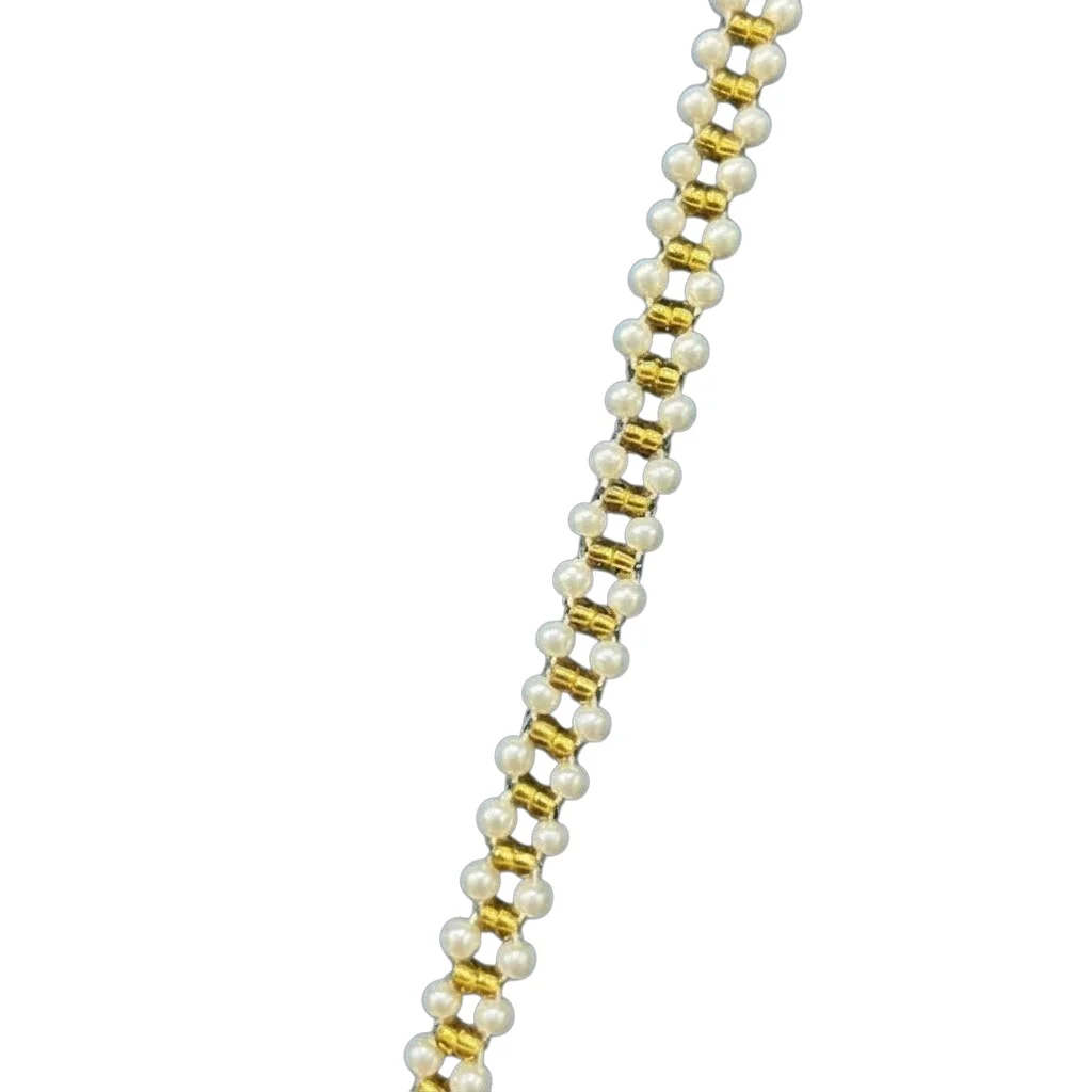 22KT (916) Gold & Pearl Volant Crest Necklace - Image 4