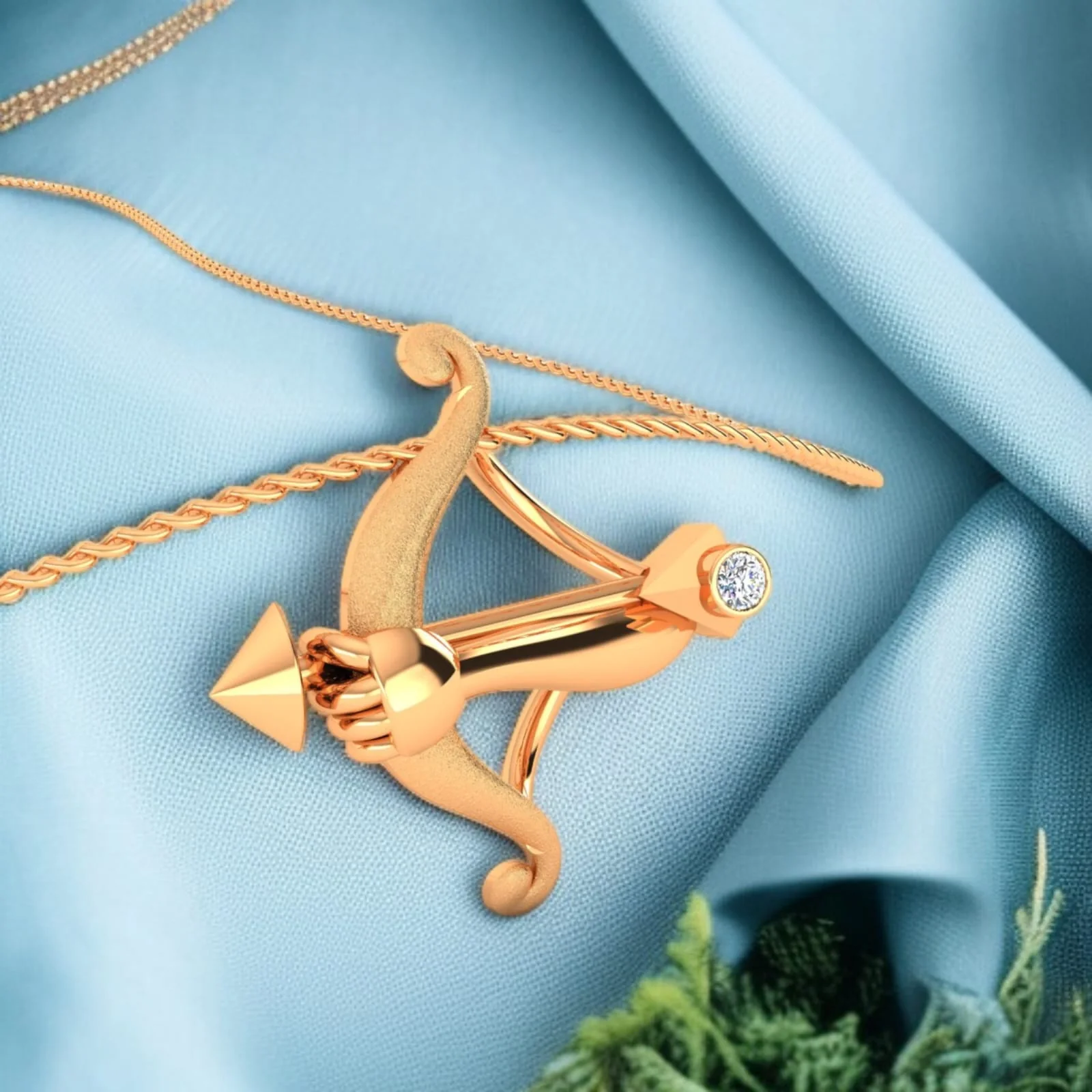 22KT (916) Gold “Sagittarius Aim” Horoscope Pendant (Without Chain) for Women & Girls