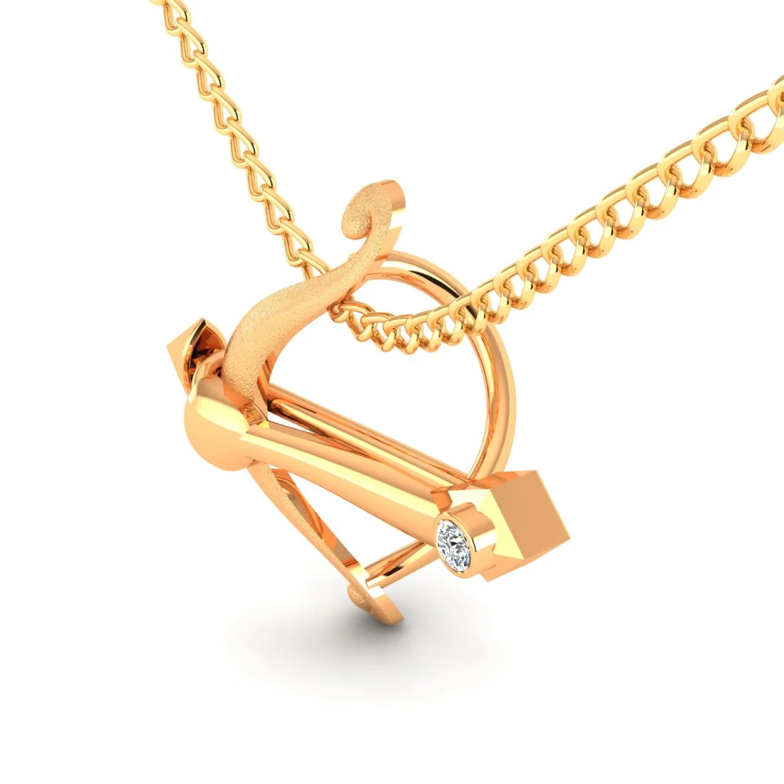 22KT (916) Gold “Sagittarius Aim” Horoscope Pendant (Without Chain) for Women & Girls - Image 3