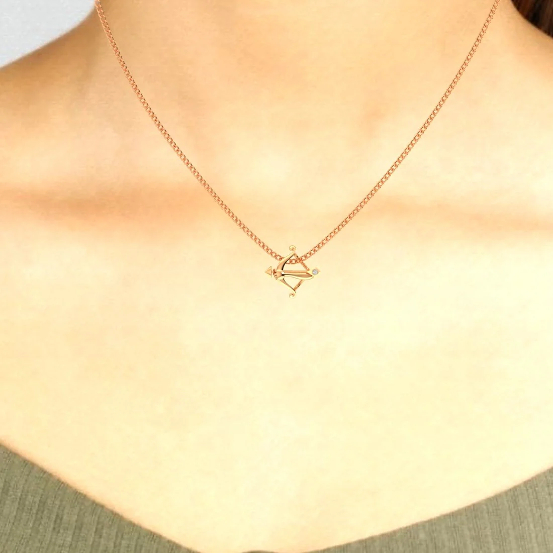 22KT (916) Gold “Sagittarius Aim” Horoscope Pendant (Without Chain) for Women & Girls - Image 6