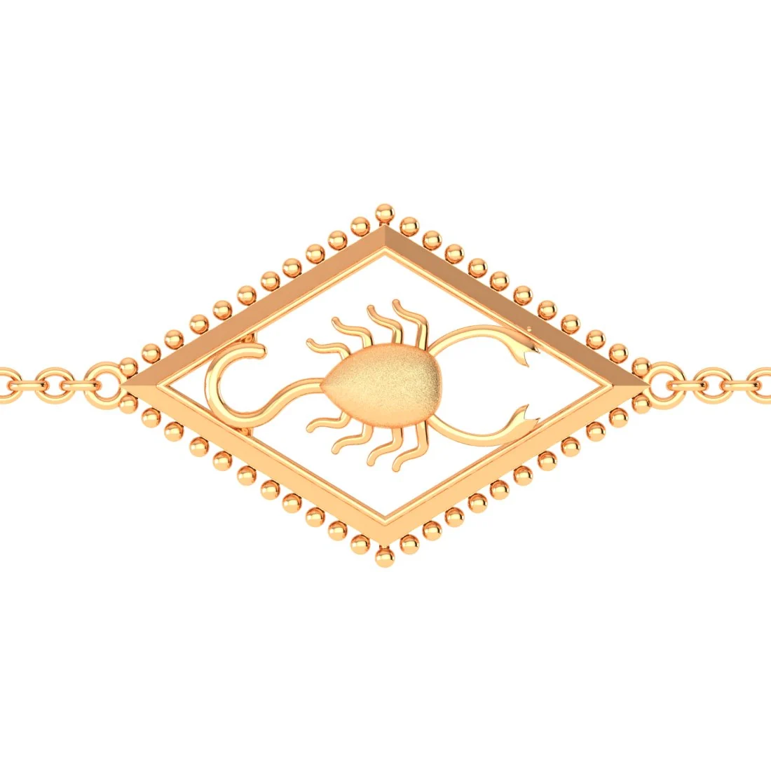 22KT (916) Gold "Scorpio Flame" Horoscope Bracelet for Women & Girls - Image 2
