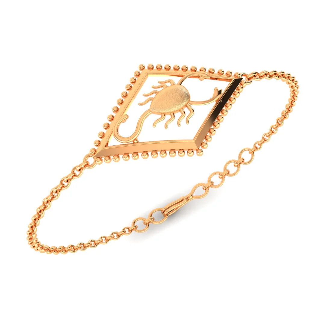 22KT (916) Gold "Scorpio Flame" Horoscope Bracelet for Women & Girls - Image 3