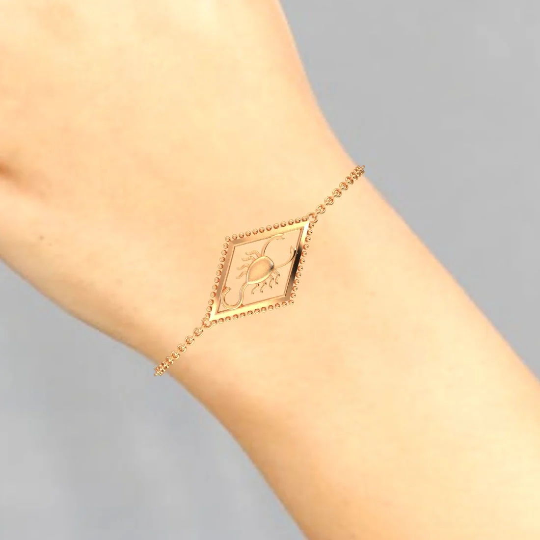 22KT (916) Gold "Scorpio Flame" Horoscope Bracelet for Women & Girls - Image 4