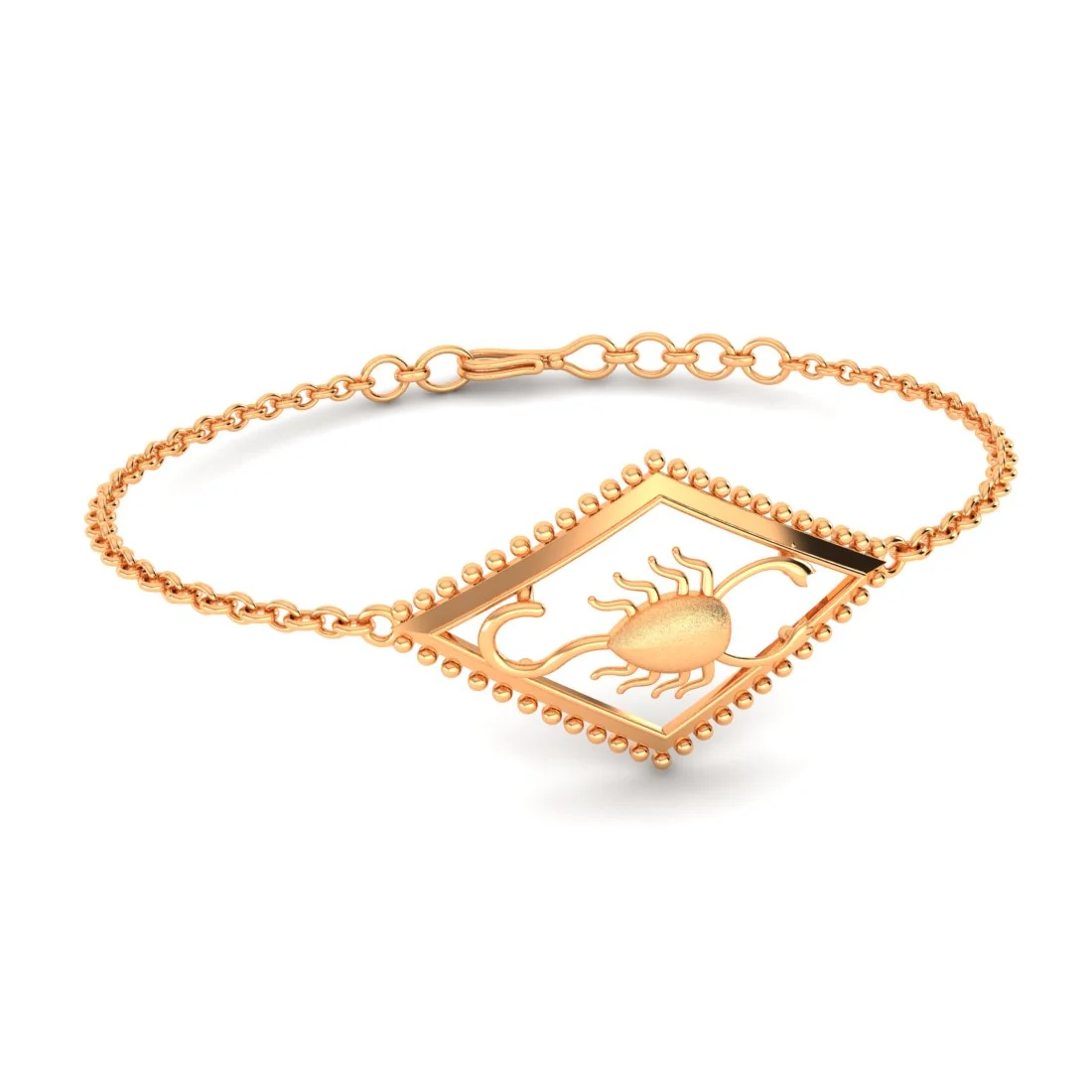 22KT (916) Gold "Scorpio Flame" Horoscope Bracelet for Women & Girls - Image 5
