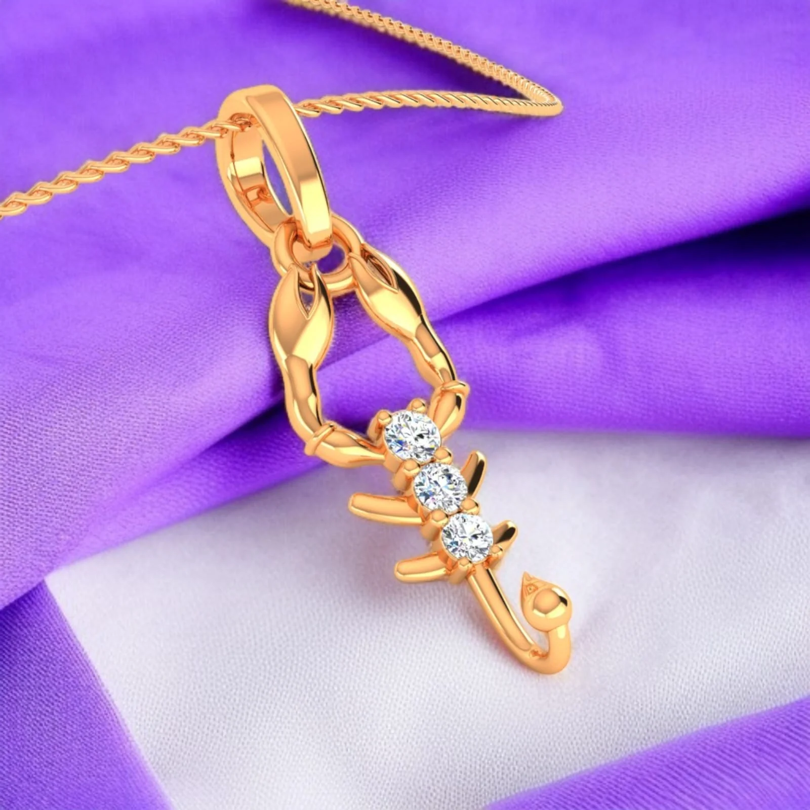 22KT (916) Gold “Scorpion Gleam” Horoscope Pendant (Without Chain) for Women & Girls
