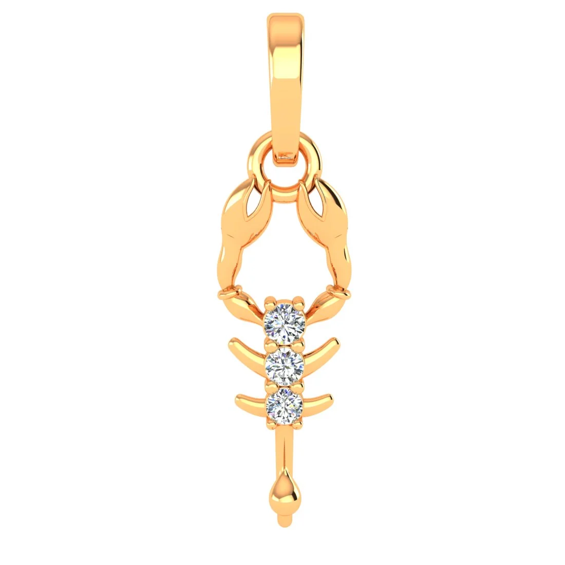 22KT (916) Gold “Scorpion Gleam” Horoscope Pendant (Without Chain) for Women & Girls - Image 2