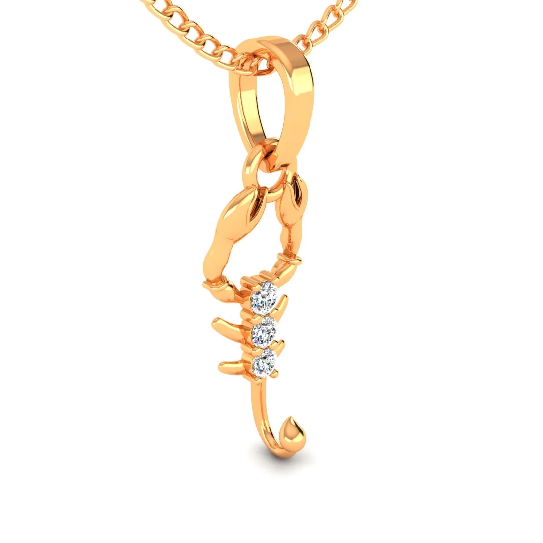 22KT (916) Gold “Scorpion Gleam” Horoscope Pendant (Without Chain) for Women & Girls - Image 3