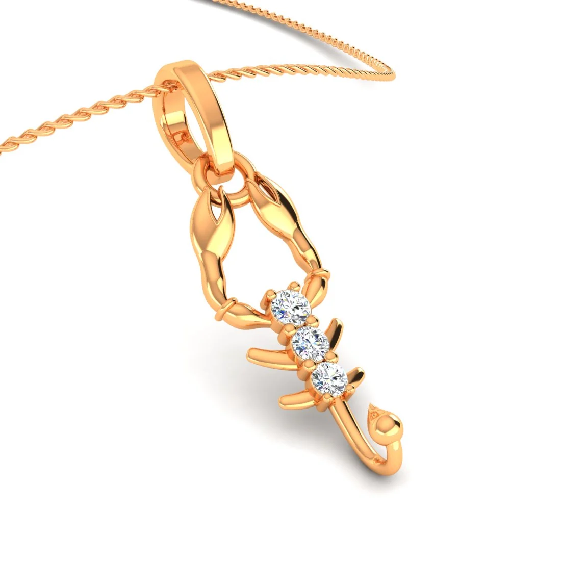 22KT (916) Gold “Scorpion Gleam” Horoscope Pendant (Without Chain) for Women & Girls - Image 4