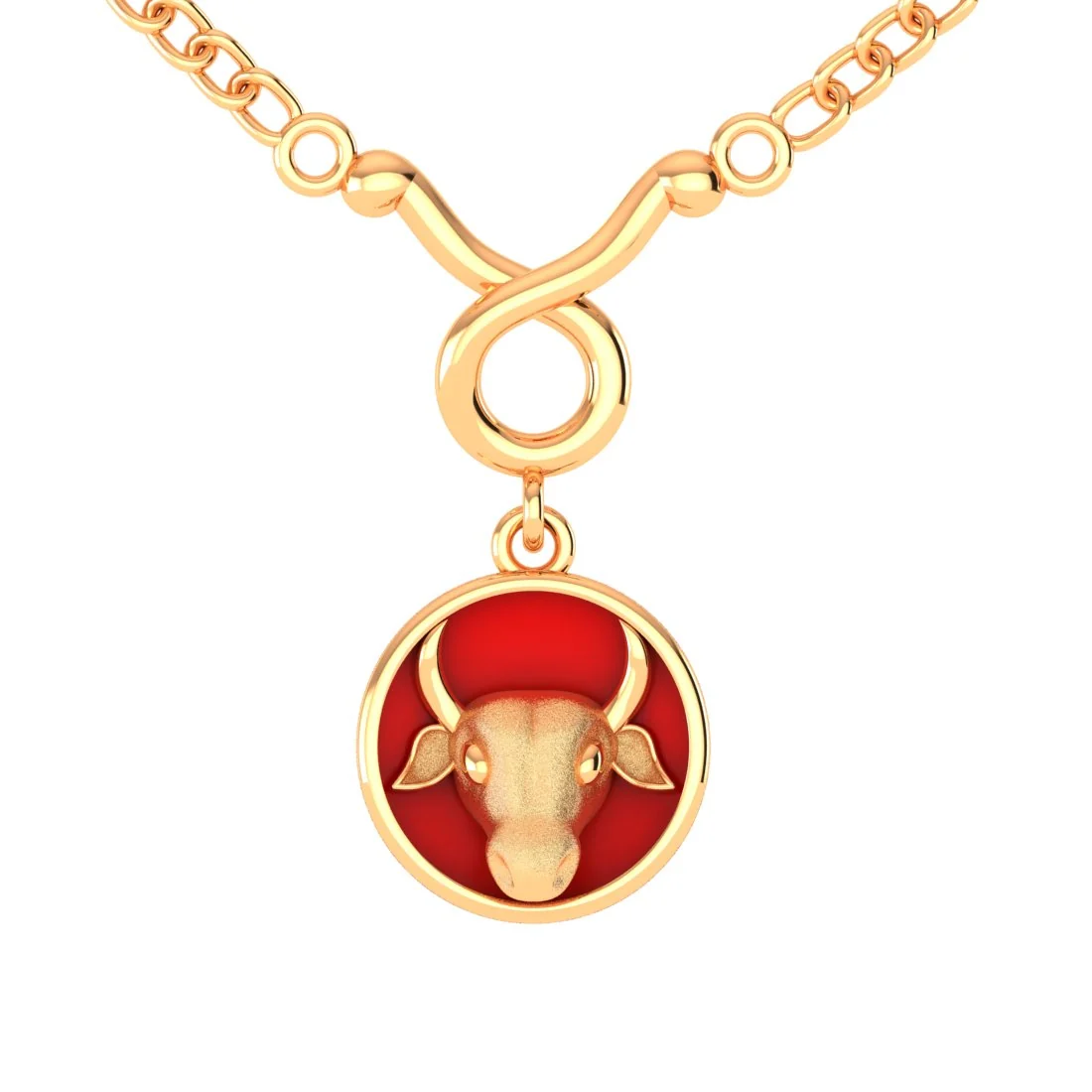 22KT (916) Gold "Taurus Power" Horoscope Chain-Pendant for Women & Girls - Image 2