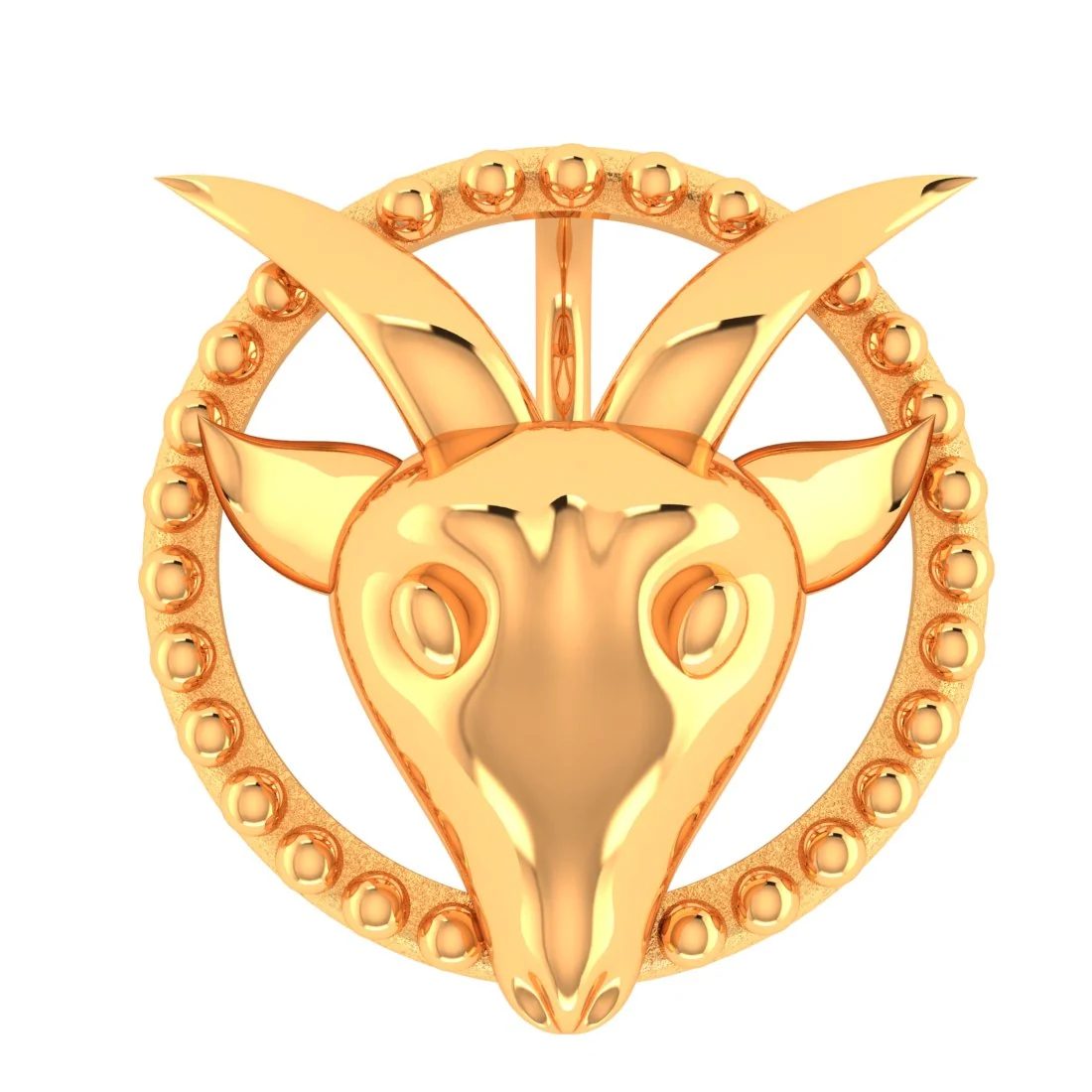 22KT (916) Lucky Capricorn Horoscope Pendant (Without Chain) for Women & Girls - Image 2