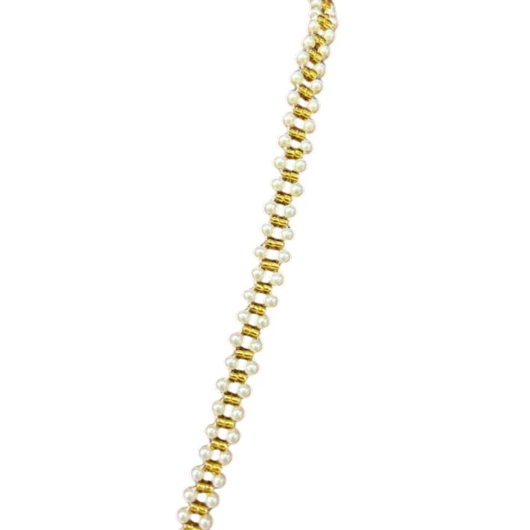 22KT (916) Purna Hridaya Pearl Cascade Necklace - Image 4