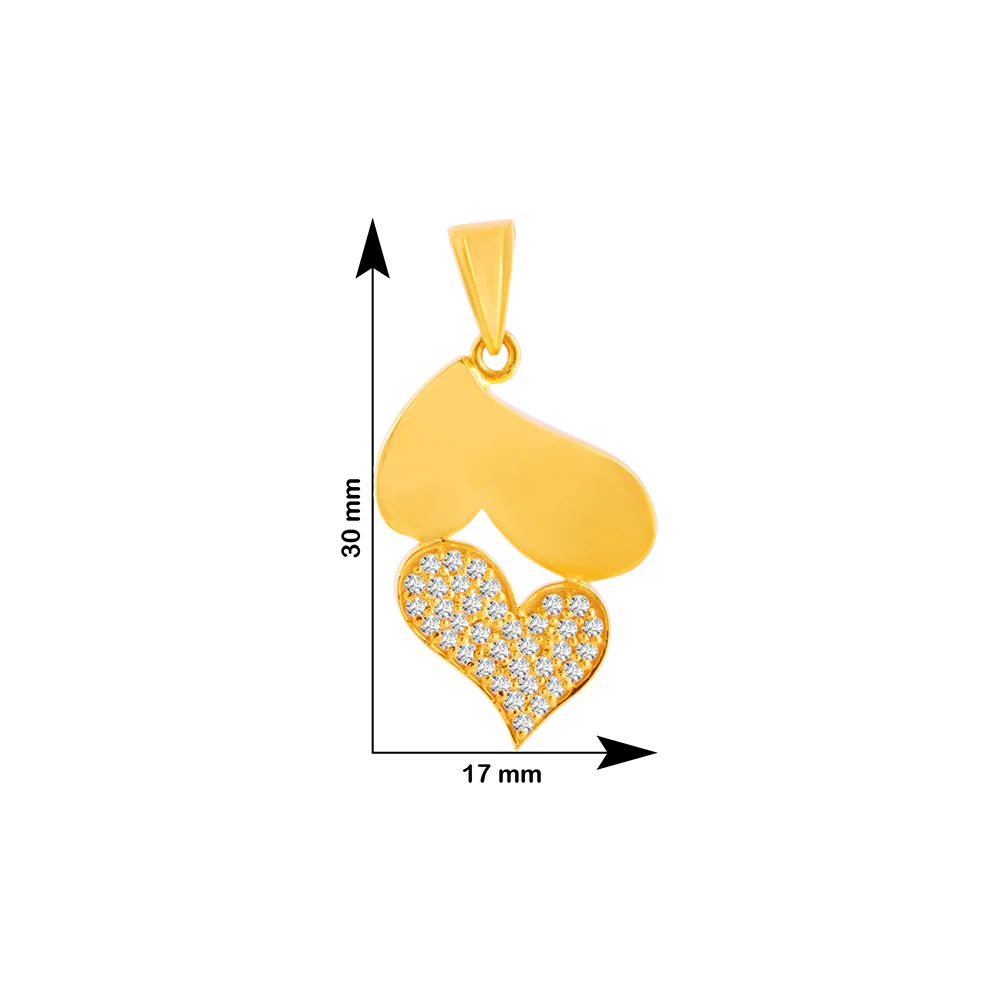 22KT (916) Yellow Gold And American Diamond Pendant For Women - Image 4