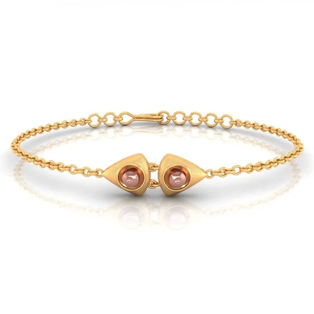 22KT (916) Yellow Gold Bracelet With Round Charms (Free Size - Adjustable) - Image 3